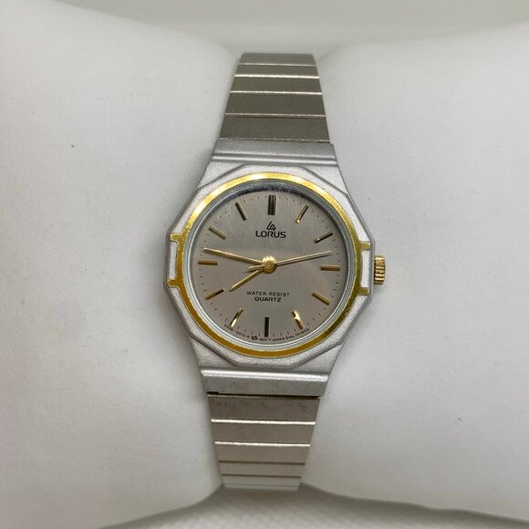 Vintage lorus women watch 25mm silver gold tone case V236-0170 quartz running - Picture 1 of 8